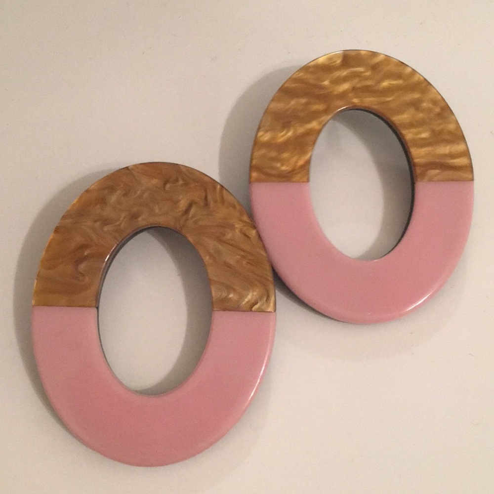 Pink acrylic earrings